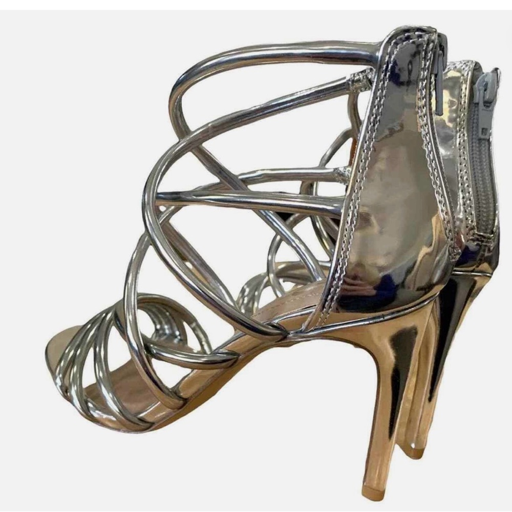 Silver high heels
